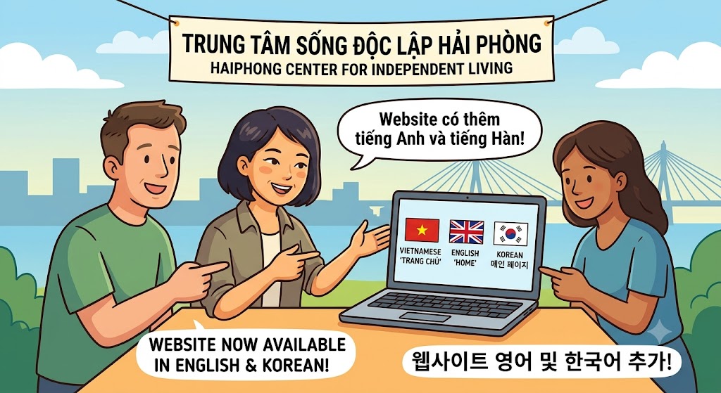 Website đã có tiếng Anh và tiếng Hàn